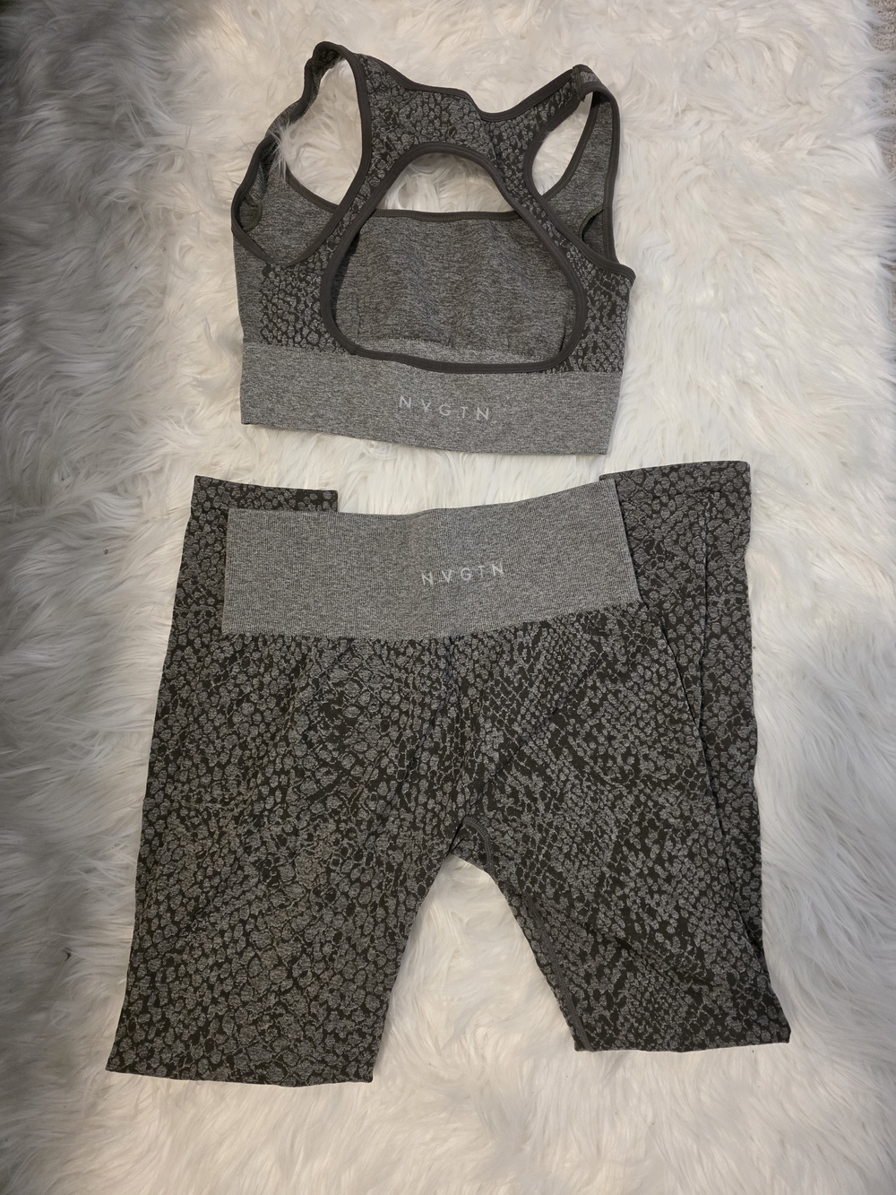 NVGTN Charcoal Snake-Print Sports Bra & Leggings Set